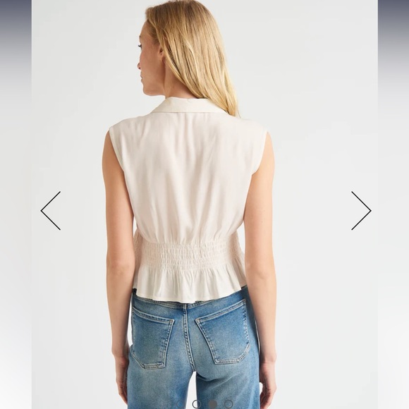 Splendid Lindsey Rouched Top-XS-Cream-NWT - Picture 3 of 6